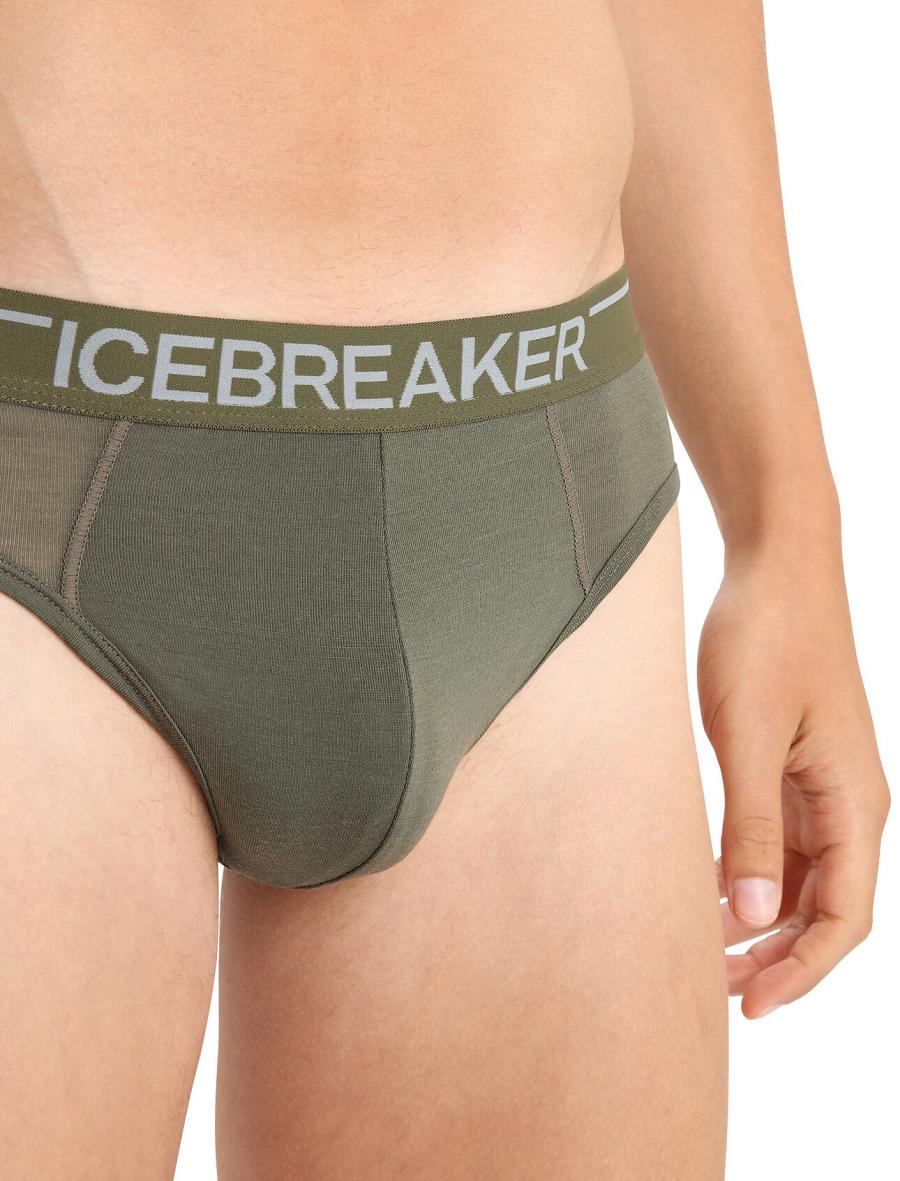 Icebreaker Merino Anatomica Briefs Férfi Fehérnemű Olivazöld | HU 1297LISH